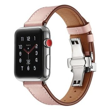 Ремінець Leather Butterfly для Apple Watch 38mm | 40mm | 41mm Pink - ash-mobile.com.ua - фото 1