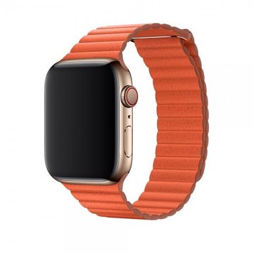 Кожаный ремешок Leather Loop Band для Apple Watch 42mm | 44mm | 45mm | 46mm | 49mm Orange - ash-mobile.com.ua - фото 1