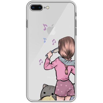 Чохол прозорий Print Home Girls для iPhone 7 Plus | 8 Plus Pink - ash-mobile.com.ua - фото 1