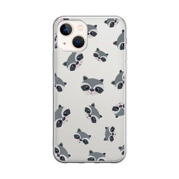 Чохол прозорий Print Animals для iPhone 13 Raccoon - ash-mobile.com.ua - фото 1