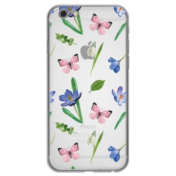 Чохол прозорий Print Butterfly для iPhone 6 Plus | 6s Plus Pink - ash-mobile.com.ua - фото 1