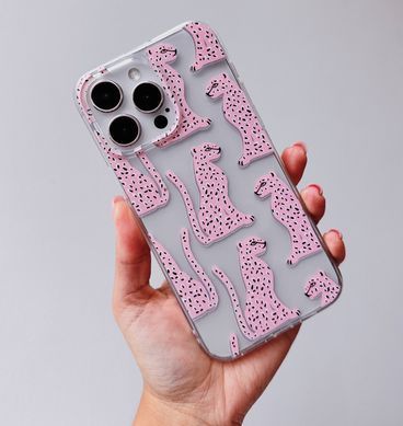 Чехол прозрачный Print Meow для iPhone 16e | 17e Leopard Pink - ash-mobile.com.ua - фото 2