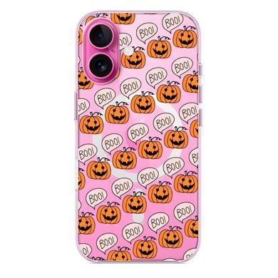 Чехол прозрачный Print Halloween with MagSafe для iPhone 17 Pumpkin Orange