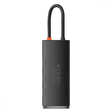 Перехідник для MacBook USB-C Хаб Baseus Lite Series 5 в 1 (Type-C to HDMI + 3xUSB 3.0 + PD) Black купити