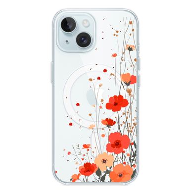 Чохол прозорий Print Flower with MagSafe для iPhone 15 Plus Autumn Blossom - ash-mobile.com.ua - фото 1