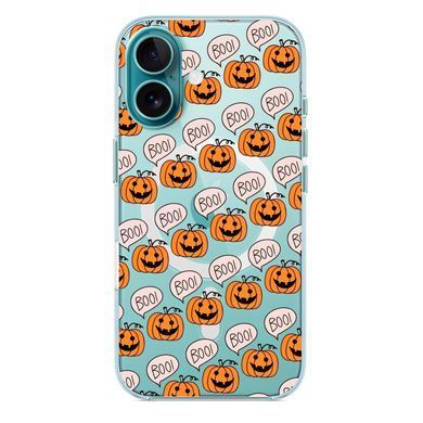 Чехол прозрачный Print Halloween with MagSafe для iPhone 17 Pumpkin Orange