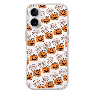 Чехол прозрачный Print Halloween with MagSafe для iPhone 17 Pumpkin Orange