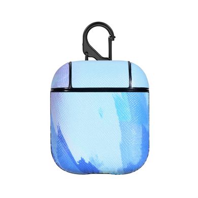 Чехол Leather Watercolor Case для AirPods 1 | 2 Blue
