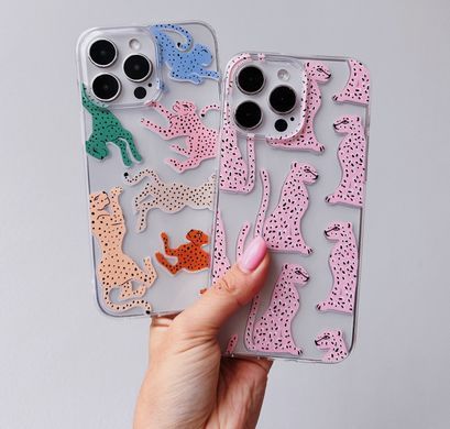 Чехол прозрачный Print Meow для iPhone 16e | 17e Leopard Pink - ash-mobile.com.ua - фото 4