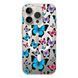 Чехол прозрачный Print Butterfly with MagSafe для iPhone 17 PRO Blue/Pink