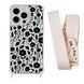 Чохол прозорий з ремінцем Print Flower для iPhone X | XS Floral Black/Antique White