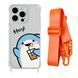 Чехол прозрачный с ремешком Print Shark для iPhone 11 PRO Shark Cocktail/Orange