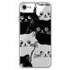 Чохол прозорий Print Animals для iPhone 7 | 8 | SE 2 | SE 3 Cats Black/White