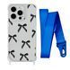 Чохол прозорий з ремінцем Print Mood swings для iPhone X | XS Bow Black/Blue