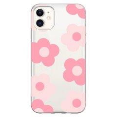 Чехол прозрачный Print Flower Color для iPhone 11 Pink купить