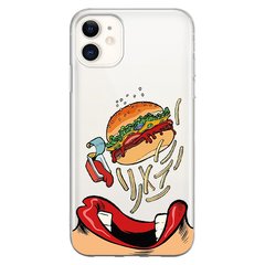 Чохол прозорий Print FOOD для iPhone 12 MINI Burger eat купити