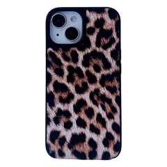 Чехол Leopard spots для iPhone 15 Plus Brown