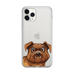 Чохол прозорий Print Dogs для iPhone 12 | 12 PRO Angry Dog Brown купити