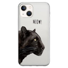 Чехол прозрачный Print Meow для iPhone 13 Pantera Black