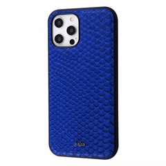 Чехол Leather Kajsa Crocodile Case для iPhone 12 PRO MAX Blue купить