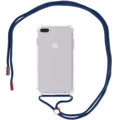 Чохол Crossbody Transparent на шнурку для iPhone 7 Plus | 8 Plus Blue купити