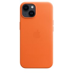 Чехол Leather Case with MagSafe для iPhone 14 Plus Orange