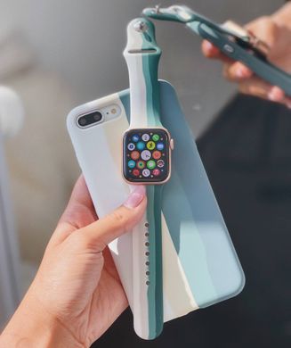 Ремешок Rainbow для Apple Watch 42/44/45/49 mm White/Pine Green