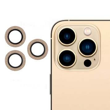 Защитное стекло на камеру Diamonds Lens для iPhone 11 PRO | 11 PRO MAX | 12 PRO Gold - ash-mobile.com.ua - фото 1