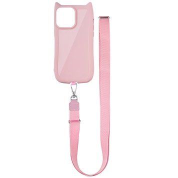 Чохол Cat with Straps для iPhone 14 PRO Pink - ash-mobile.com.ua - фото 1