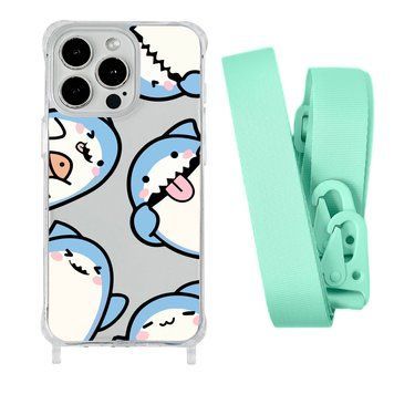 Чохол прозорий з ремінцем Print Shark для iPhone X | XS Shark More/Avocado - ash-mobile.com.ua - фото 1