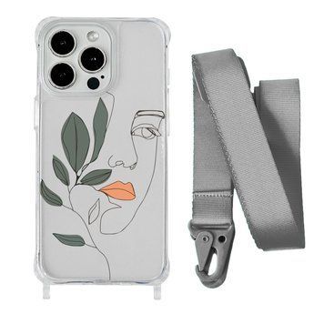 Чехол прозрачный с ремешком Print Leaves для iPhone 11 PRO Face/Silver - ash-mobile.com.ua - фото 1
