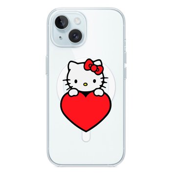 Чохол прозорий Print Hello Kitty with MagSafe для iPhone 13 MINI Love - ash-mobile.com.ua - фото 1