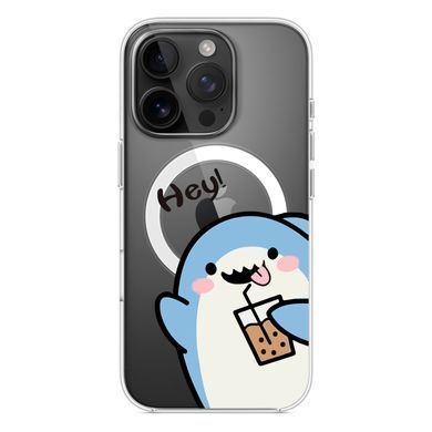 Чохол прозорий Print Shark with MagSafe для iPhone 16e | 17e Shark Cocktail - ash-mobile.com.ua - фото 3