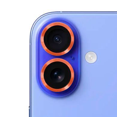 Защитное стекло Metal Classic на камеру для iPhone 16 | 16 Plus Orange - ash-mobile.com.ua - фото 4