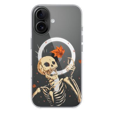 Чохол прозорий Print Halloween with MagSafe для iPhone 17 Skeleton