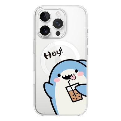 Чохол прозорий Print Shark with MagSafe для iPhone 16e | 17e Shark Cocktail - ash-mobile.com.ua - фото 2