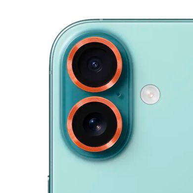 Защитное стекло Metal Classic на камеру для iPhone 16 | 16 Plus Orange - ash-mobile.com.ua - фото 3