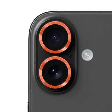 Защитное стекло Metal Classic на камеру для iPhone 16 | 16 Plus Orange - ash-mobile.com.ua - фото 5