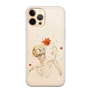 Чохол прозорий Print Halloween для iPhone 13 PRO Skeleton