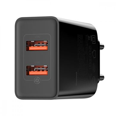 МЗП Baseus Speed Mini QC Dual U Charger 18W (2 USB) Black купити