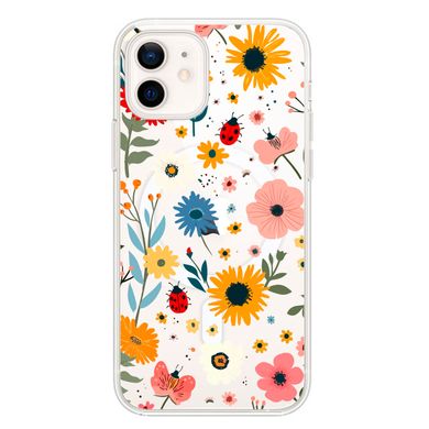 Чохол прозорий Print Flower with MagSafe для iPhone 12 MINI Sunflower - ash-mobile.com.ua - фото 1