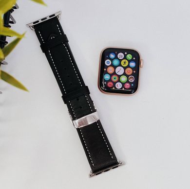 Ремешок Leather Butterfly для Apple Watch 42/44/45/49 mm Black купить