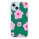 Чохол прозорий Print Flower Color with MagSafe для iPhone 14 Flower Green - ash-mobile.com.ua - фото 1
