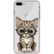 Чохол прозорий Print Animals для iPhone 7 Plus | 8 Plus Cat