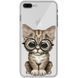 Чехол прозрачный Print Animals для iPhone 7 Plus | 8 Plus Cat - ash-mobile.com.ua - фото 1