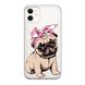 Чохол прозорий Print Dogs для iPhone 12 MINI Happy Pug купити