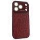 Чохол AITO PU-Leather Leopard Case для iPhone 17 PRO MAX Burgundy