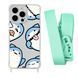 Чохол прозорий з ремінцем Print Shark для iPhone X | XS Shark More/Avocado