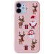 Чехол WAVE Fancy Case для iPhone 12 MINI Santa Claus/Deer/Snowman Pink Sand купить