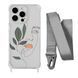Чехол прозрачный с ремешком Print Leaves для iPhone 11 PRO Face/Silver